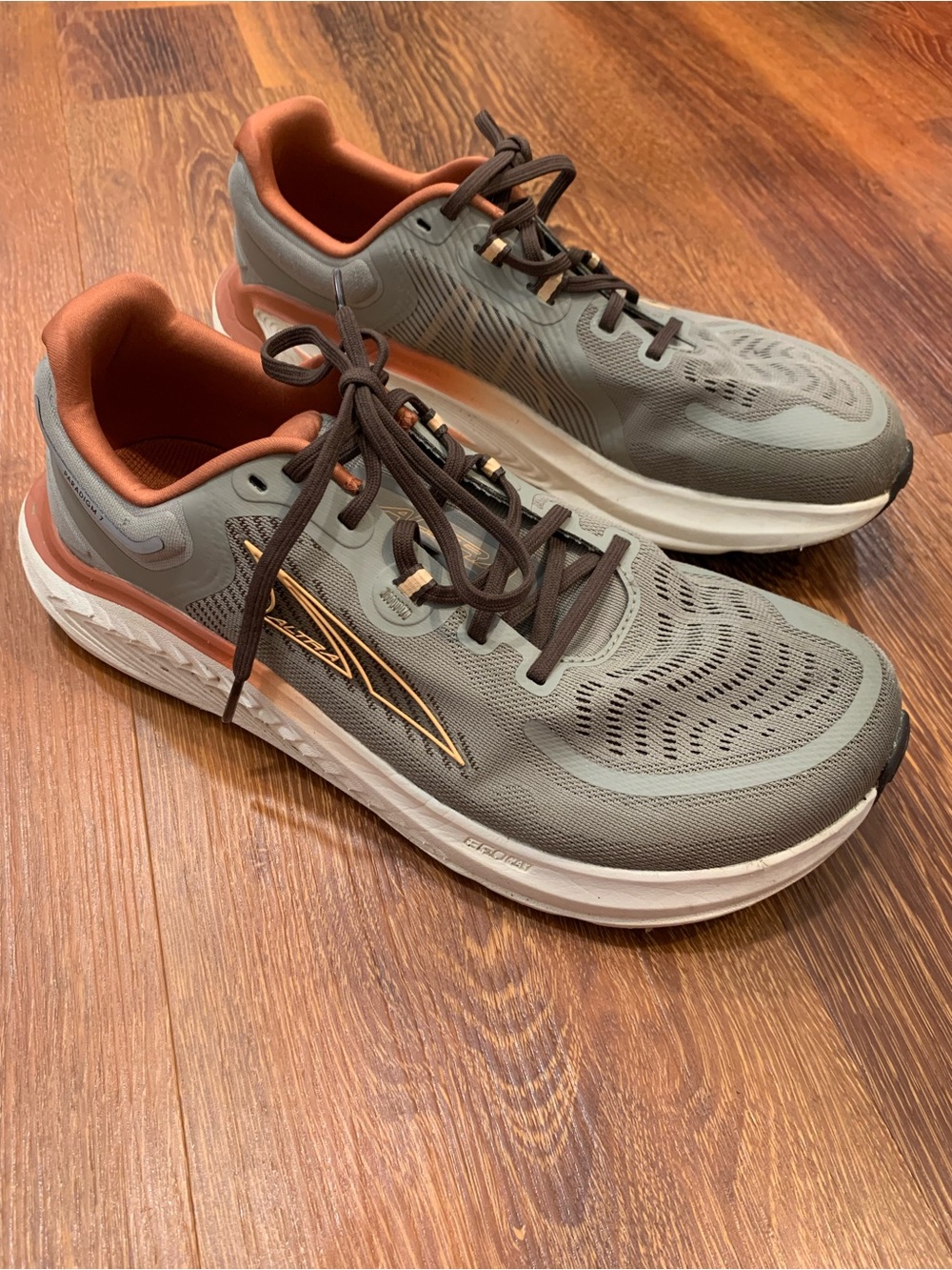 ALTRA Paradigm 7 Running Shoes Men's US Size 10 Gray Orange Breathable Athletic